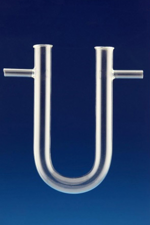 Glassco Tubes Absorption U-form with Side Arms, 125mm Height, 15mm Diam, Borosilicate Glass